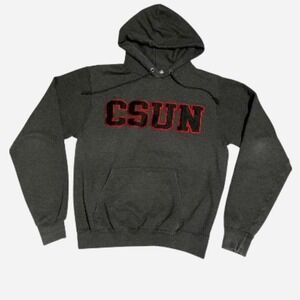 Grey champion hoodie w/ Black & Red Cal State University Northridge embroidered